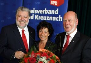 Kurt Beck mit Martina Hassel und Carsten Pörksen