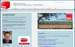 Screenshot des neuen Webauftritts des Ortsvereins Pfaffen-Schwabenheim / Biebelsheim