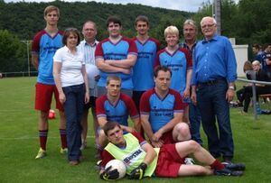 Die erfolgreiche Mannschaft der Jusos mit Silke Kriegel, Rüdiger Kiltz, Bernd Fuchs und Peter Wilhelm Dröscher